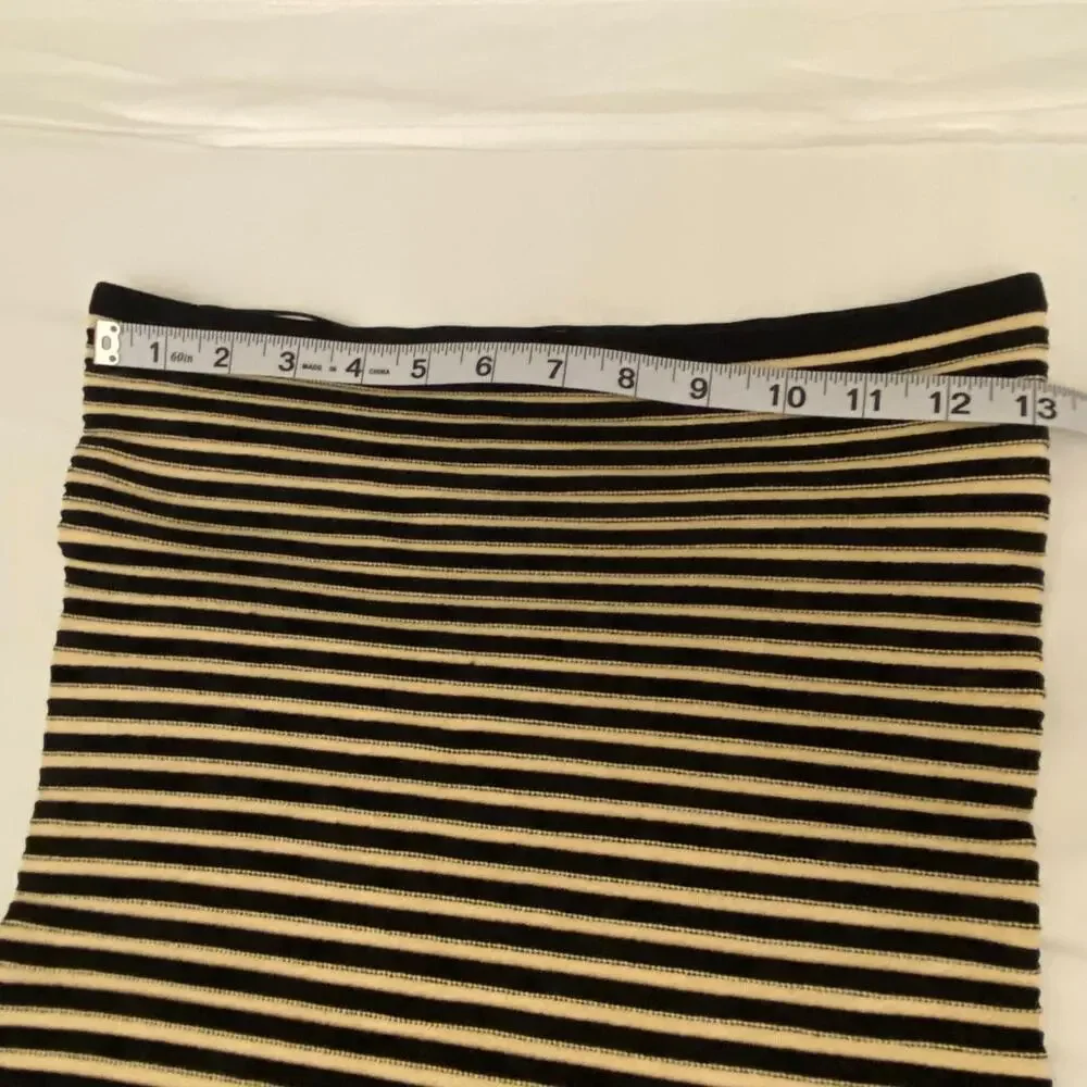 The Wolf Gang Size Small Sunmor Strapless Knit Black & Beige Maxi Dress - Picture 7 of 14